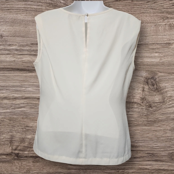 Olive and Oak Cream Color Sleeveless Dressy Top with Silver Sequins Size Small - Picture 2 of 11